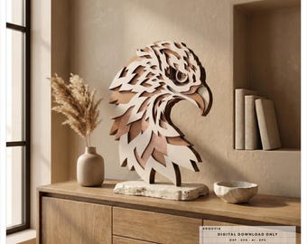 Layered Eagle SVG File, Eagle Head DXF, Laser Cut Eagle Design, Multilayer Eagle Wall Art, CNC Router File, Digital Download