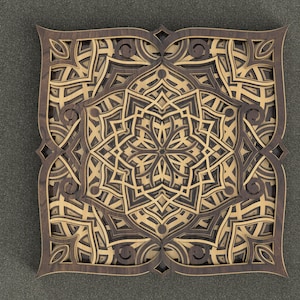 Digitale Datei, Multilayer Mandala DXF-Datei, DXF-Datei für Lasercut, überlagerte DXF-Datei Pdf-Datei für Papierschnitt-Mandala-Svg-Datei, Lasercut-dxf
