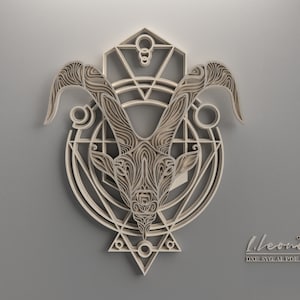 Capricorn Zodiac Sign, Multilayer wall decoration, Capricorn DXF laser cut file, Capricorn SVG, files for Cricut, Layered Capricorn