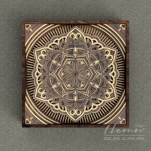Digitale Datei, Multilayer Mandala DXF-Datei, DXF-Datei für Laser geschnitten, geschichtete Dxf-Datei Pdf-Datei für Papier geschnitten Mandala Svg-Datei, Laser geschnitten Dxf