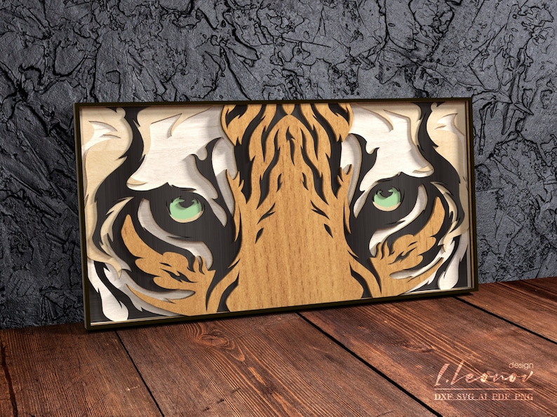 Download Multilayer Laser cut file Tiger eyes dxf file laser cut ...