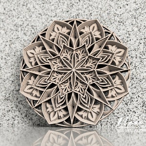 Digital file, Mandala DXF file,  DXF File for Laser cut, layered dxf file , Multilayer laser cut file, Paper cut file mandala M172