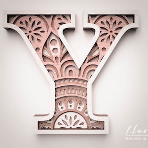 Laser Cut DXF Letter Y DXF Alphabet Letter Y, Laser Cut Letter, Alphabet SVG for Cricut, cricut, Wall art Multilayer Letter, Papercut