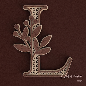 Corte láser DXF Carta L DXF Alfabeto Letra L, Letra de corte láser, Alfabeto SVG para Cricut, cricut, Wall art Multilayer Letter, Papercut