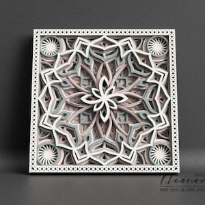 File digitale, File DXF Mandala, File DXF per taglio laser, File DXF a strati Modello sega a scorrimento, File taglio carta mandala, Cricut SVG
