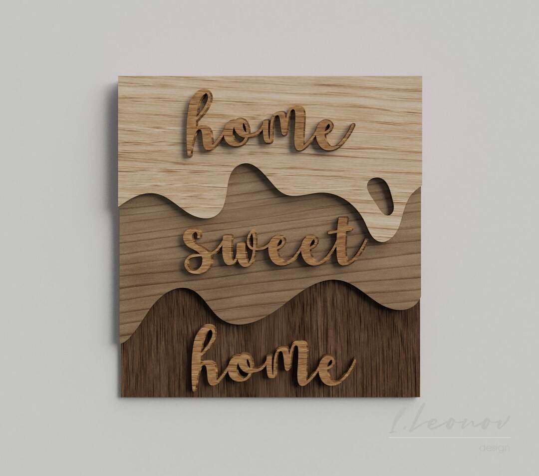 Home Sweet Home Vector File, CNC Pattern, DXF File, DXF File for Laser ...