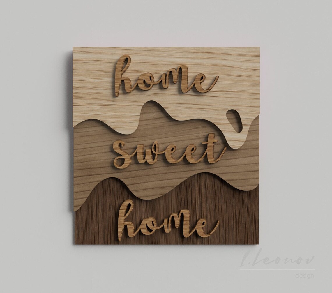Home Sweet Home Vector File, CNC Pattern, DXF File, DXF File for Laser ...