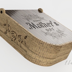 Small Mothers day gift box for laser cut, DXF file for laser machines, Present box svg, Box template, Boxes for gifts, Svg, Ai, Pdf, Digital