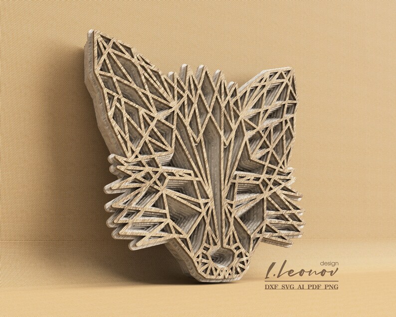 Multilayer Fox Vector File, Laser Cut File, SVG Ai EPS Dxf Laser Cut ...