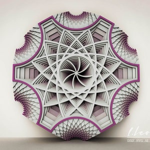 Digitaal bestand, Mandala DXF-bestand, DXF-bestand voor lasersnijden, Cricut SVG, Paper cut-bestand mandala M201, Glowforge-ontwerp