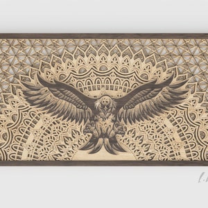 Grande laser taglio parete arte, Mandala dXF file, multilayer file dxf per taglio laser, taglio di carta , 9 strati muro telaio file vettoriale per laser