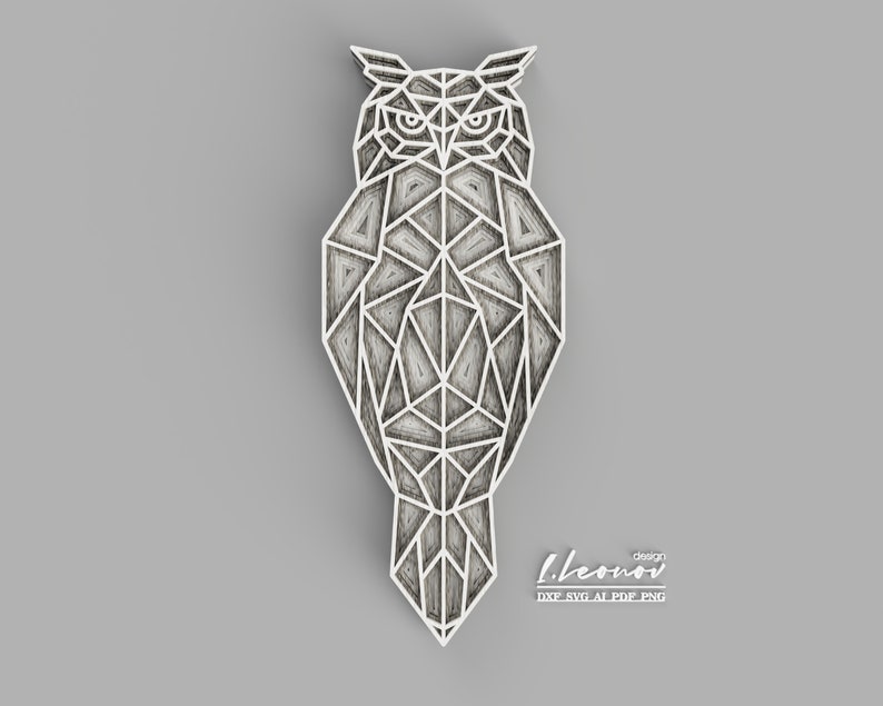 Download Multilayer Geometric shape owl Laser cut file SVG Ai EPS ...