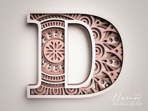 Laser Cut DXF Letter D DXF Alphabet Letter D, Laser Cut