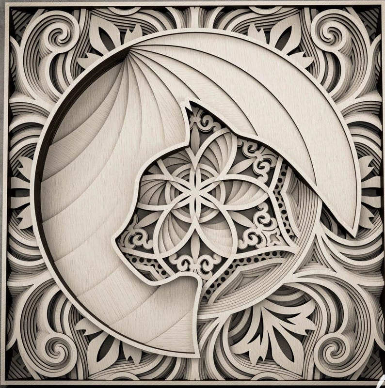 Nautilus Shell Wall Art File, 11 Layer Laser Cut Design, Multilayer Nautilus Svg Dxf, Ocean Inspired Panel, Cnc Router Template image 9