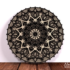 File digitale, file DXF Mandala, file DXF per taglio laser, file dxf a strati Motivo sega a livello, File di taglio carta mandala