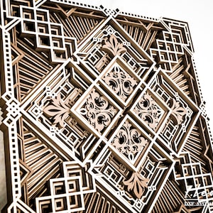 File digitale, Mandala DXF file, DXF File per taglio laser, file DXF a strati, File di taglio laser multistrato, File di taglio carta mandala M168