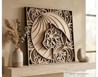 Nautilus Shell Wall Art File, 11 Layer Laser Cut Design, Multilayer Nautilus Svg Dxf, Ocean Inspired Panel, Cnc Router Template
