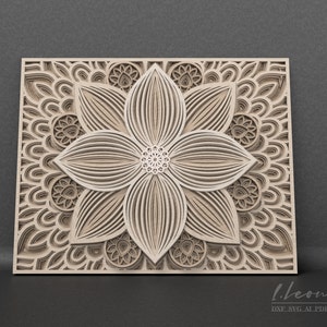 Multilayer laser taglio mandala dxf file , file Dxf per il taglio laser, Carta tagliato SVG , 11 strato muro arredamento, file vettoriale, file SVG Laser taglio mandala