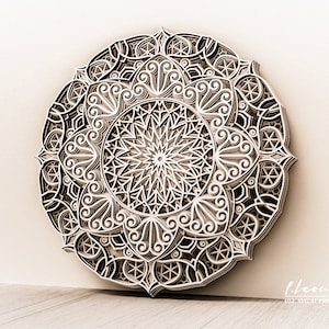 Digital file, Mandala DXF file,  DXF File for Laser cut, layered dxf file , Multilayer laser cut file, Paper cut file mandala M183