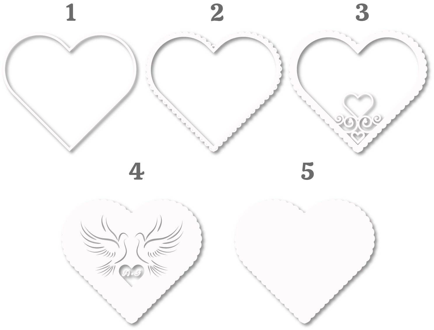Laser Cut Heart Cricut SVG Multilayer DXF File Heart Paper Etsy