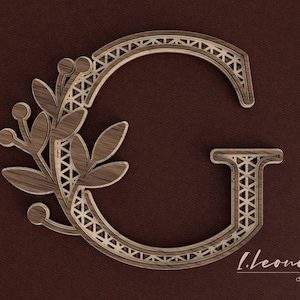 Laser cut DXF Letter G DXF Alphabet Letter G, Laser Cut Letter, Alphabet SVG for Cricut, cricut, Wall art Multilayer Letter, Papercut