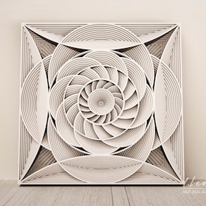 File digitale, file Mandala DXF, file DXF per taglio laser, file dxf a più livelli, file di taglio laser multistrato, mandala del file di taglio della carta M188