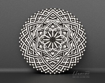 Multilayer mandala laser cut file,  DXF File for Laser cut, layered dxf file Scroll saw pattern, Diameter 10''/253mm Laser cut bohemian art
