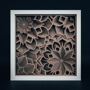 File Dxf per taglio laser, Cricut SVG Multistrato taglio laser mandala dxf file, Carta tagliata SVG, Decorazione murale a 13 strati, M301 Mandala tagliato al laser