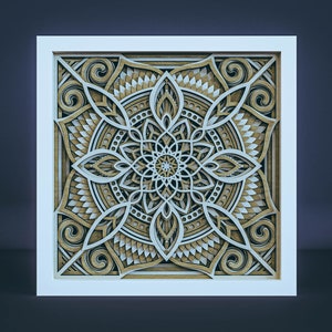 File Dxf per taglio laser, ScanCut SVG Multistrato taglio laser mandala dxf file, Carta tagliata SVG, decorazione murale a 8 strati, M303 Laser cut mandala