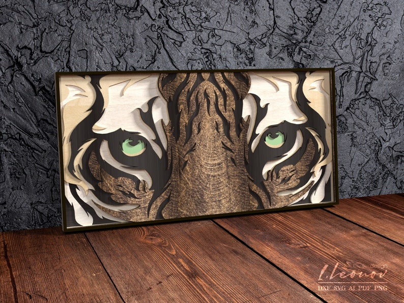 Download Multilayer Laser cut file Tiger eyes dxf file laser cut ...