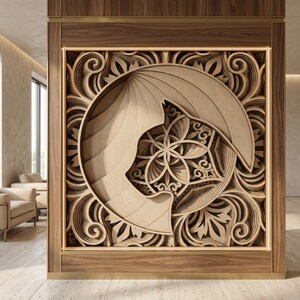 Nautilus Shell Wall Art File, 11 Layer Laser Cut Design, Multilayer Nautilus Svg Dxf, Ocean Inspired Panel, Cnc Router Template image 2