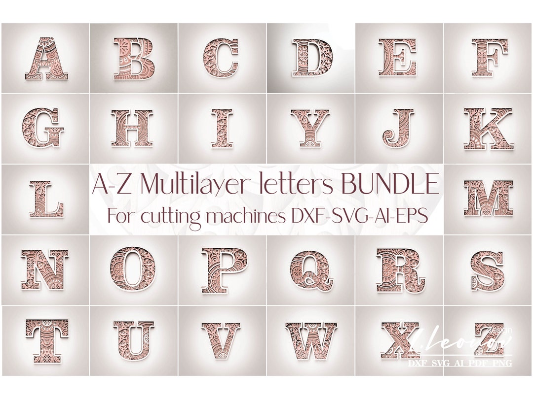 Buy Laser Cut DXF Letter A-Z, DXF Alphabet Letter A-Z, Laser Cut Letter ...