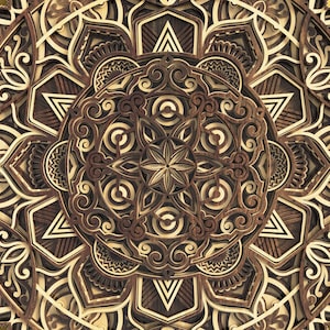 Grande multistrato Boho wall art, 19.5''x 19.5'', Arte multistrato, file Dxf per taglio laser, Taglio carta , telaio a parete a 8 strati, file vettoriale