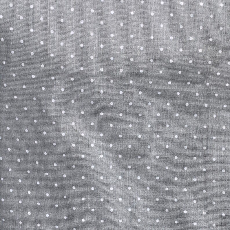 Plastic Free Zero Waste Handmade. Foldable Compact Cotton Bag Farmers Market Tote Grey Polka Dots Reusable Eco-Friendly Bag Grocery Bag