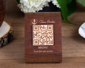 Personalized QR Code Menu Sign Custom QR Code Menu Table QR Code qr Code For Review Digital Menu Restaurant qr Code Website Sign Follow Us