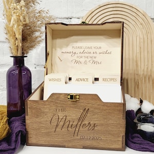 Caixa de cartão de casamento com divisórias, livro de visitas personalizado, caixa de memórias de casamento alternativa, caixa de desejos, caixa de lembranças, caixa de cartão de conselhos, presente de casamento