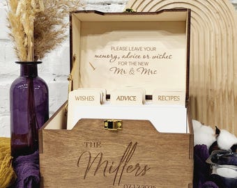 Wedding Card Box With Dividers Custom Guest Book Alternative Wedding Memory Box Wishes Well Box Keepsake Box Advice Card Box Wedding Gift