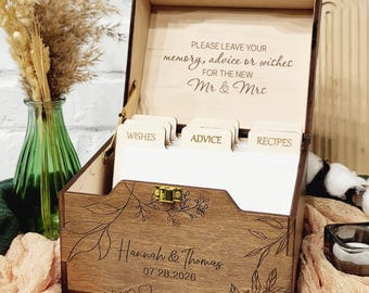 Floral Guest Book Alternative Wishing Well Wedding Card Box With Lock Wedding Advice Card Box Memory Box Keepsake Box Wedding Guest Book Box