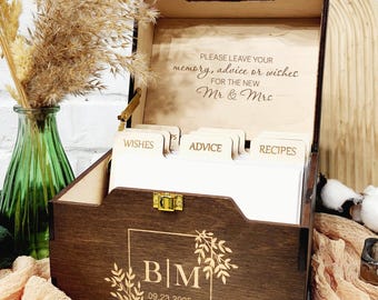 Wedding Guest Book Alternative Wedding Cards Box Personalized Wedding Memory Box Wishes Well Box Keepsake Box Wedding Advice Card Box