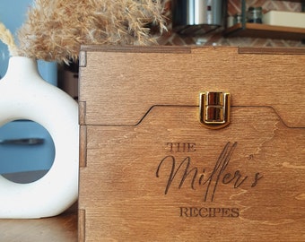 Wood Recipe Box Recipe Storage Recipe Holder Family Recipe Cards Box Christmas Gift For Mom Grandma Gift Anniversary Gift New Home Gift