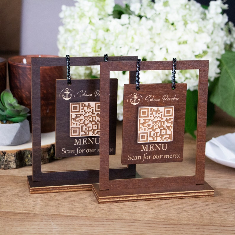 Unique Table QR Code Sign Restaurant QR Code Menu Stand Small - Etsy