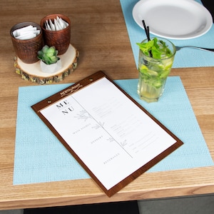 Suporte para Cardápio de Restaurante Placa de Cardápio de Madeira Pasta de Cardápio de Mesa Capa de Cardápio Personalizada Prancheta de Cardápio Pasta A4 Cardápio de Vinhos Cardápio de Coquetéis Cardápio de Café Bar