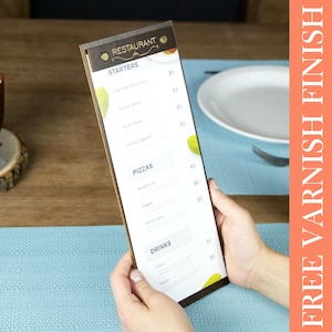 Tablica menu na zamówienie, folder menu restauracji, spersonalizowana okładka menu, drewniany schowek na menu, uchwyt na menu na stół, kawiarnia, kawiarnia, menu w barze, menu Vine