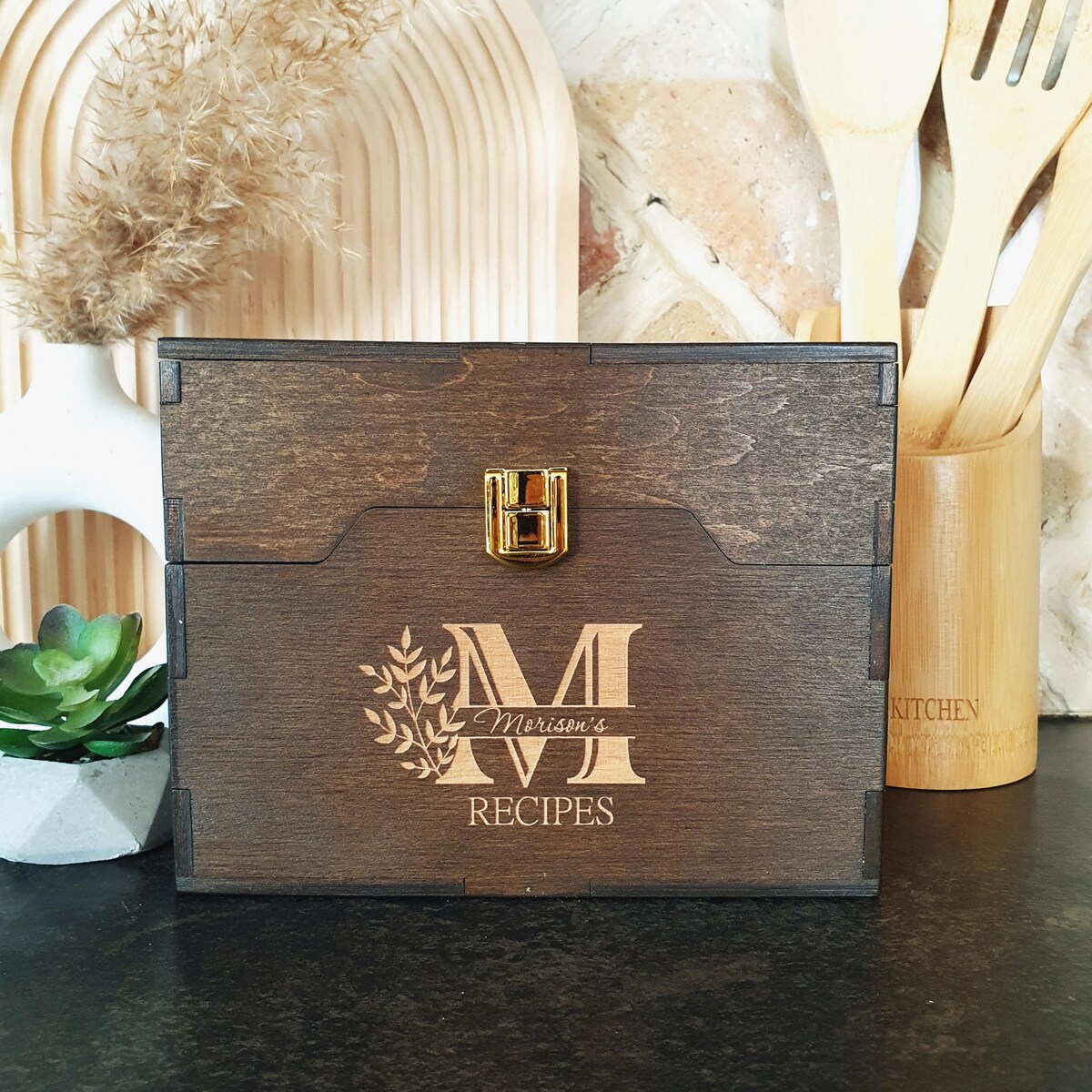 Personalized Recipe Box 4 X 6 Recipe Cards Box Christmas Gift for Mom Kitchen Storage Box Bridal Shower Gift Personalized Recipe Card Box - Etsy