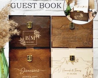 Wedding Guest Book Alternative Wedding Memory & Advice Box Wedding Card Box With Lock Wedding Memory Box Wishes Well Box Keepsake Box