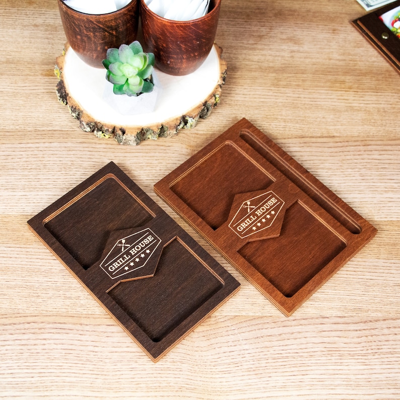 Personalized Check Holder Restaurant Checkbook Holder Server Book