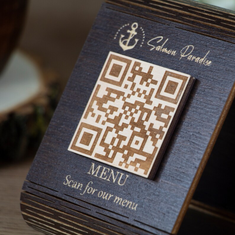 Men7 QR Code Scan Menu Sign Custom QR Code Tabletop Sign Scan for ...