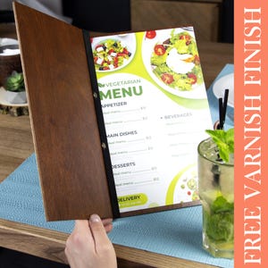 Porte-menu personnalisé, porte-menu en bois, porte-menu de table, couverture de menu personnalisée, gravée, porte-menu de restaurant personnalisé, menu de cocktail pour café