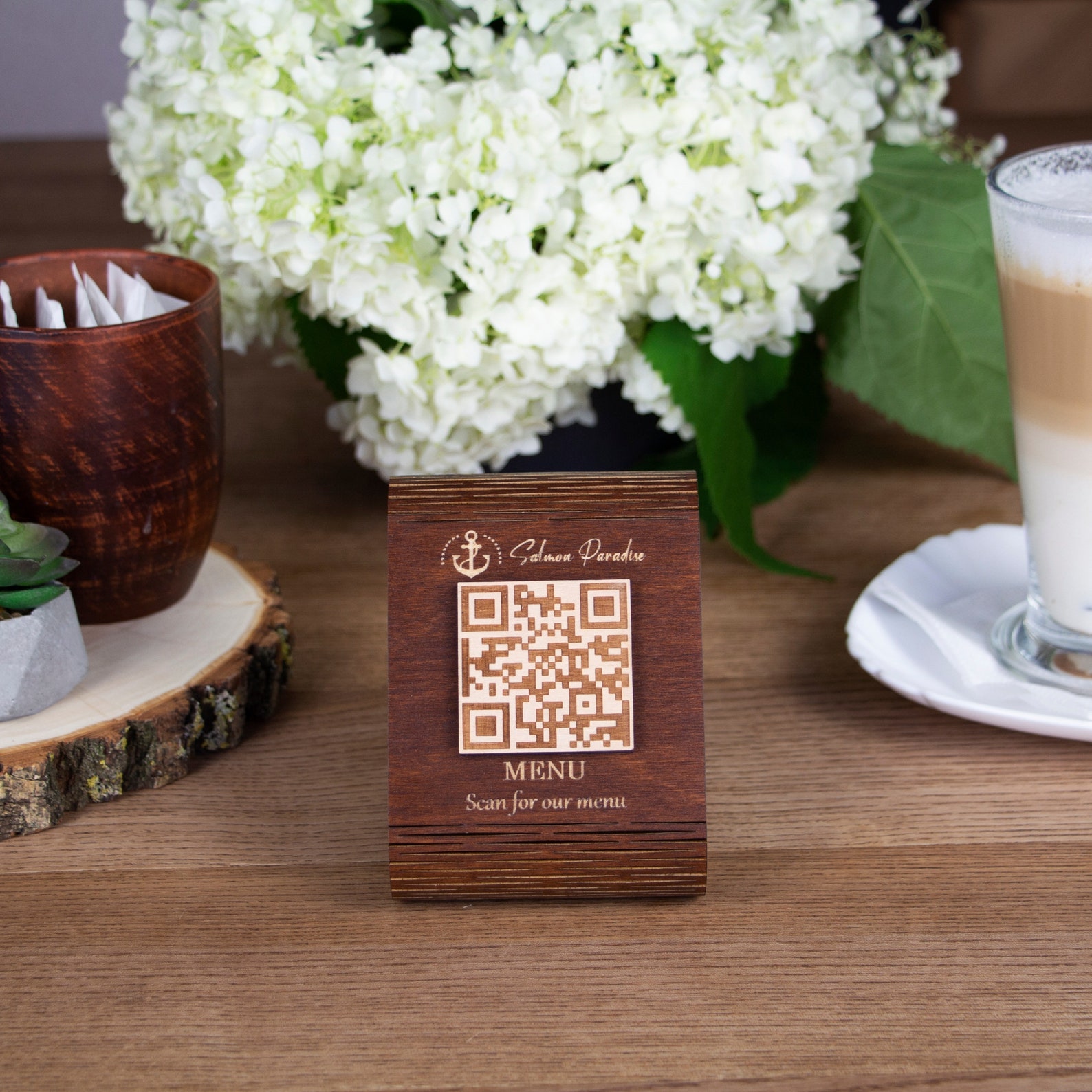 Men7 QR Code Scan Menu Sign Custom QR Code Tabletop Sign Scan for ...