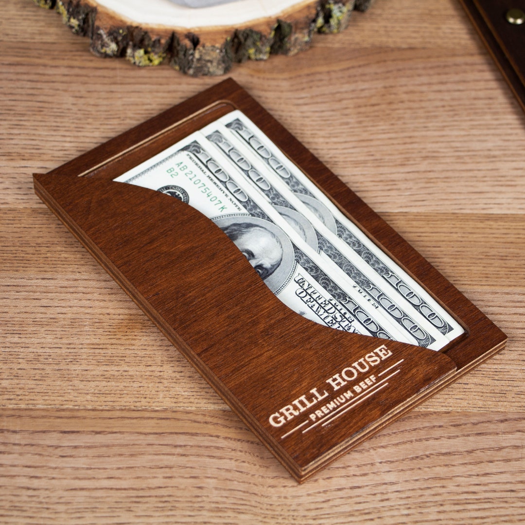 Custom Check Presenter Wooden Check Presenter Receipt Holder Restaurant